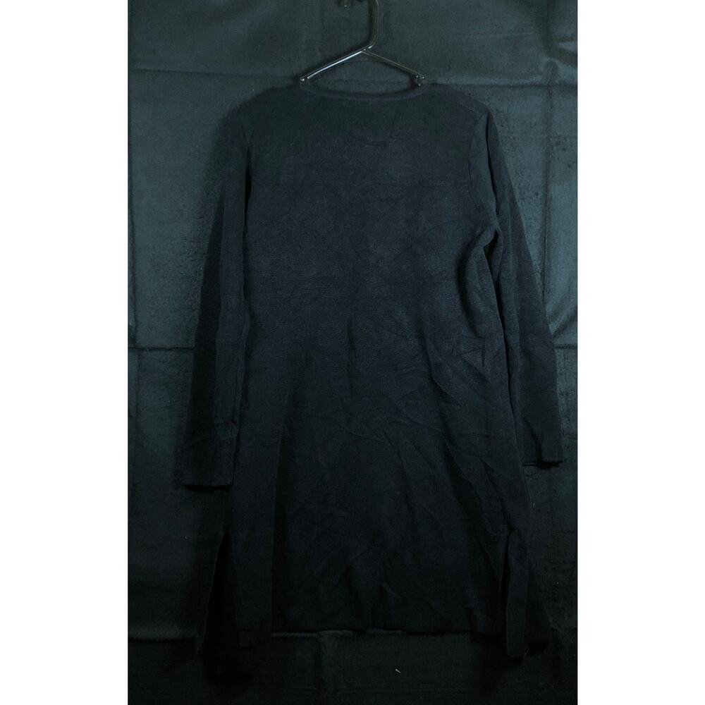 J Crew Women Sweater Black Open Front Thick Duster Cardigan Long Sleeve Pocket S - Picture 9 of 11